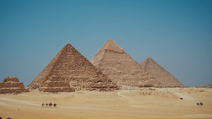 Panoramic View On Pyramids With Camels Stock Footage SBV-347787578 - Storyblocks