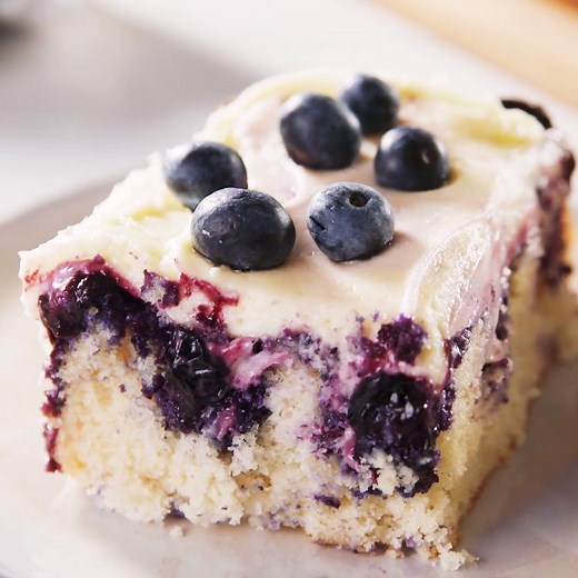 You need to make this Lemon Blueberry Poke Cake before spring ends. Full recipe: http://dlsh.it/RXZqDty | Delish