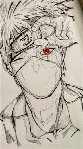kakashi drawing #kakashi art #how ro draw kakashi hatake #kakashi skech#shorta #yt shorts