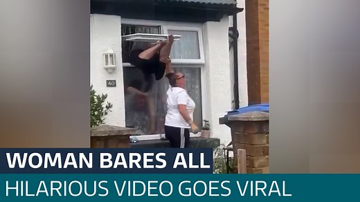 Woman reacts to viral video of herself getting stuck in her own window - Latest From ITV News