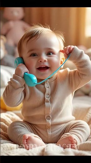 Baby Talking on Toy Phone Saying “Mama” and “Baba” 📱👶 | Cutest Conversation Ever! 💞#babyfuntv #cute