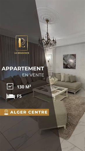 👉🏻 ID B-260082 L’agence immobilière La Résidence vous propose à la vente un magnifique appartement de type F5 à📍Alger centre - Didouche Mourad • Superficie sur papier : 108 m² • Superficie réelle : 130 m² • Étage : 3 • Un double séjour lumineux 🛋️ • Cuisine équipée ✨ • 3 chambres à coucher 🛌 • 1 salle de bain🚿 • Balcon 🖼️ • Sans ascenseur ❌ • Papiers : acte livret foncier 🔆 L’appartement peut être vendu meublé ou non meublé, selon les préférences de l’acheteur 📞 Pour plus d’informations