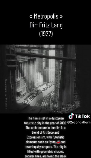 « Metropolis » by Fritz Lang (1927) The film is known for its elaborate and innovative use of special effects, which were groundbreaking for the time.