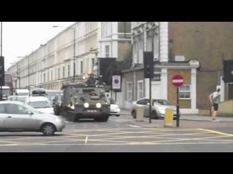 ARMY TANKS DRIVE THROUGH CENTRAL LONDON