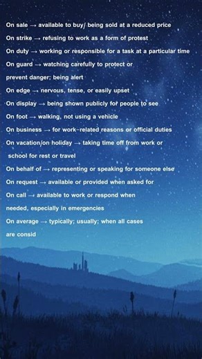 Common Prepositional Phrases with the preposition “On”