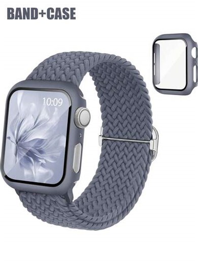 2in1 Compatible With Apple Watch Bands And Cases Of 40mm, 41mm, 42mm, 44mm, 45mm, 46mm, And 49mm Sizes. Elastic, Breathable, And Comfortable Sports Woven Nylon Band; Shock-Resistant And Scratch-Resistant Hard PC Case With Tempered Glass Screen Protector; 2-In-1 Case Compatible With Apple Watch Ultra/11/10/9/8/7/6/5/4/SE Models; Men's And Women's Watch Bands And Cases Available; Easy To Wear And Responsive Touch. | SHEIN