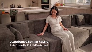 Modular Sectional Sofa, Oversized 12 Seat Convertible U Shaped Couch with Ottoman, Comfy Chenille Deep Seat Cloud Couch, Sectional Couches for Living Room, No Assembly Required, Light Grey