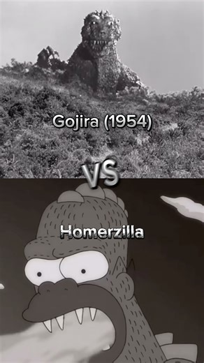 Godzilla (1954) #vs Homerzilla #vs #simpsons #thesimpsons #godzilla #edit #homer #scale #gojira