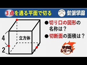 立方体の3点切断 聖望学園（埼玉）