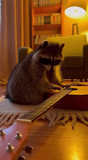 Tyaf-Tyaf plays music #music #cat #raccoon