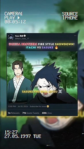 Itachi and Sasuke Coldest Moment 🥶☠️🔥...