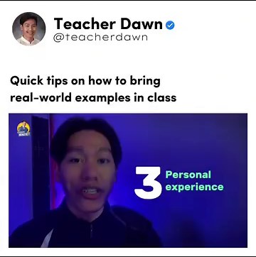168K views · 3K reactions | Quick tips on bringing real-world examples in class #teacherdawn #learningmindset #educationalcontent | Teacher Dawn | Facebook
