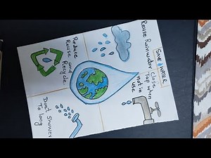 Save Water Save earth Drawing | Easy Poster Drawing for Kids & School Projects"
