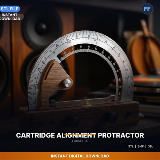 Turntable Cartridge Alignment Protractor STL File | Setup Tool | 3D Print Download - Etsy