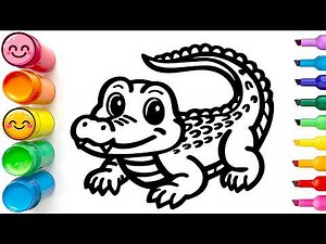 Drawing and Coloring a Cute Crocodile | Easy Step by Step Tutorial for Beginners