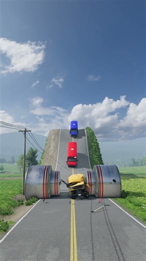 Colorful School Buses vs Giant Crusher - BeamNG.Drive Crash Simulation