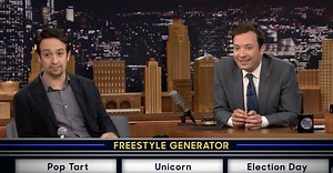 Watch Lin-Manuel Miranda Play ”Wheel of Freestyle” With Jimmy Fallon