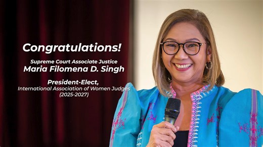 On April 8, 2025, #SupremeCourtPH Associate Justice Maria Filomena D. Singh was unanimously chosen as the President-Elect of the International Association of Women Judges (IAWJ) for 2025 to 2027 during the 17th IAWJ Biennial Conference in Cape Town, South Africa. Congratulations, Your Honor! | Supreme Court PH