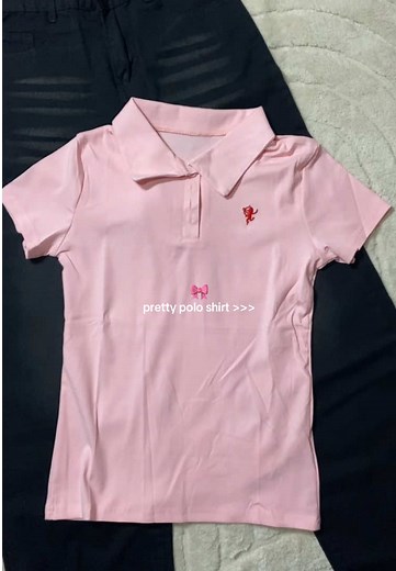 Stylish Fitted Pink Polo Shirt for Women