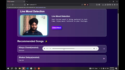 STOIC programmer | 🚀 Introducing Moody Player – An Mood-Based Music Web App 🎵😄😢 I built Moody Player, a web application that detects a user’s mood using... | Instagram