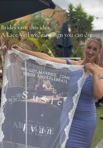 DIY Lace Veil Wedding Sign Tutorial