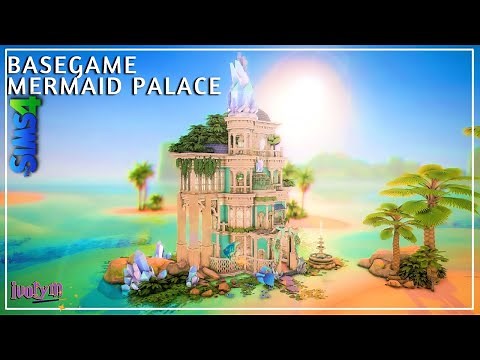 Sims 4 BASEGAME ONLY MERMAID PALACE [NO CC] - Sims 4 Speed Build 🌈 IvoryM 🌈