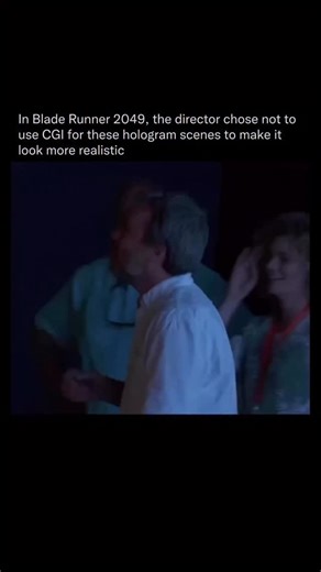 Did You Know on Instagram: "In Blade Runner 2049 (2017), the holographic AI character Joi was brought to life through a unique mix of live-action performance and cutting-edge visual effects. Actress Ana de Armas physically performed all her scenes on set alongside Ryan Gosling, allowing the emotional connection between their characters to be captured in real time. This meant that even though Joi is a projection in the story, her reactions, timing, and chemistry with Gosling felt authentic and hu