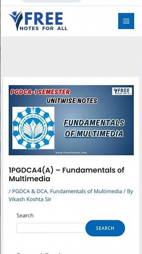Fundamentals of Multimedia Notes for PGDCA and DCA