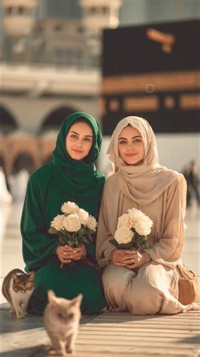 Spiritual Beauty at the Holy Kaaba | Girls, Flowers & Cats
