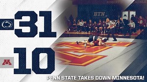Penn State Rolls Through Minnesota! Lions win seven of ten again and Penn State takes down the Gophers 31-10! https://gopsusports.com/news/2020/2/9/wrestling-penn-state-dominates-6-minnesota-for-31-10-b1g-road-win.aspx #PSUwr | Penn State Nittany Lion Wrestling