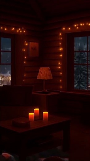 Cozy winter cabin with a dreamy fireplace and stunning snowy forest views! ❄🔥🏡
