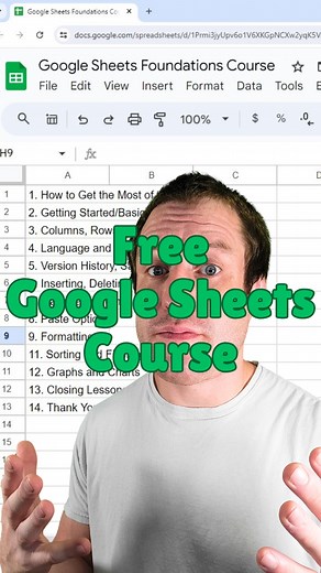 Free Google Sheets Course out now!!! #googlesheets #googlesheetstips #exceltutorial #exceltips