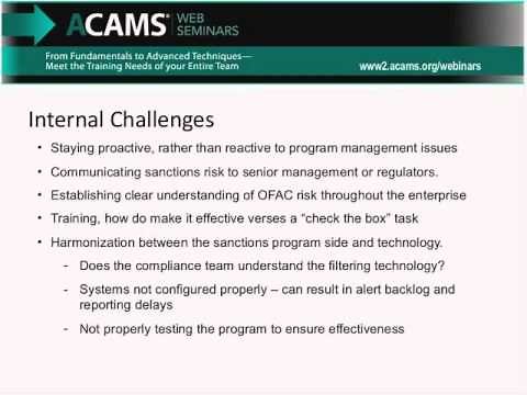 Managing an Effective OFAC Compliance Program