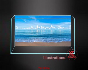 Polyester Fish Tank Glass Backdrop, Fish Tank Background, Fish Tank Decoration,on the Beach Style - Etsy