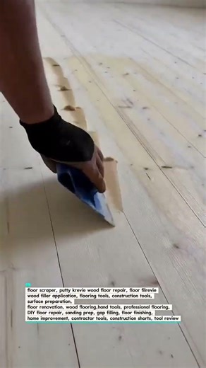 Wood Floor Gap Filling Made Easy with Floor Scraper #WoodFloor #ConstructionUSA #ToolShorts