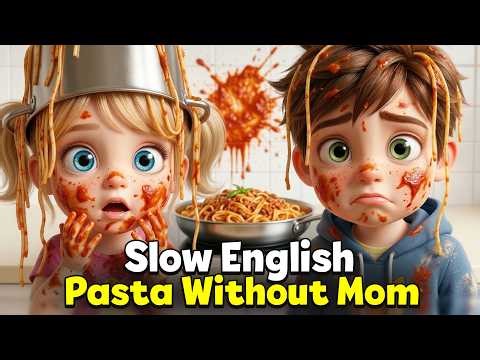 Cooking Pasta Without Mom?! | Slow Easy English Story (A1–A2)