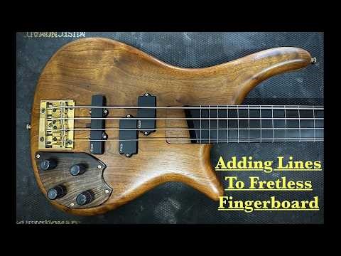 Adding Lines to Unlined Fretless Bass Guitar and Levelling the Fingerboard - Bass Collection Nanyo