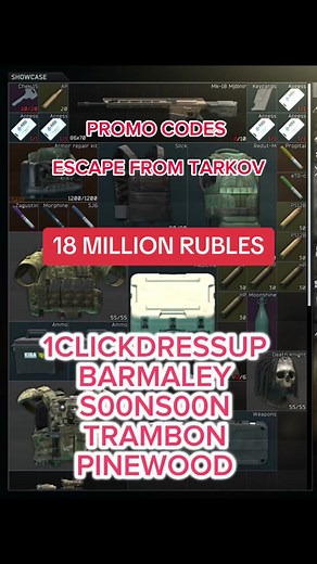 All codes for todays Tarkov Event. 18 million worth. Enjoy! #escapefromtarkov #tarkov #tarkovwipe #tarkovtips #tarkovtok