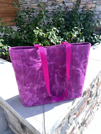 Waxed Canvas Tote Bag | Orchid Purple - Etsy
