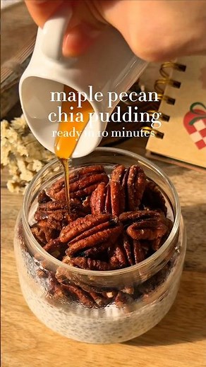 Dessert vibes, breakfast macros: instant maple pecan chia pudding💖 #chiapudding #chiapuddingrecipe
