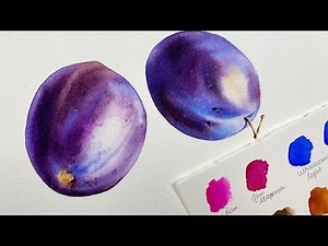 How to paint a realistic plum in watercolor