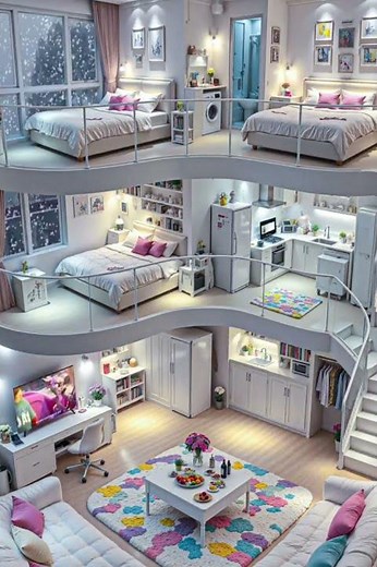 Cozy Colorful Loft Apartment Tour – Genius Small Space Design