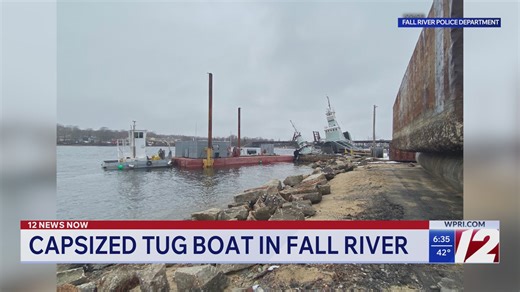 Crews working to keep capsized tugboat afloat in Fall River
