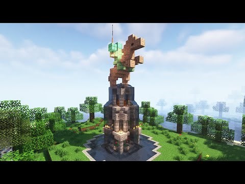Minecraft | How to build the Fountain with a Statue | Tutorial