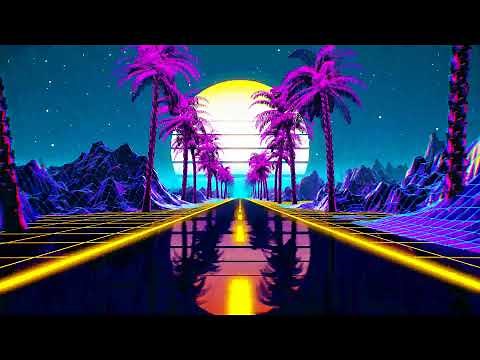 80s Retro Futuristic Videogame Landscape Screensaver 4K