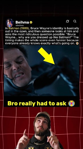 In Batman (1989) Bruce Wayne Gets Asked Why He's Dressed as Batman 😂