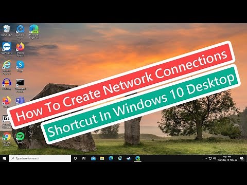 How To Create Network Connections Shortcut In Windows 10 Desktop