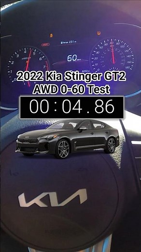2022 Kia Stinger GT2 AWD 0-60 Test | 3.3L V6 Twin Turbo | 8 Spd Auto | AWD | 368 hp | 376 lb-ft
