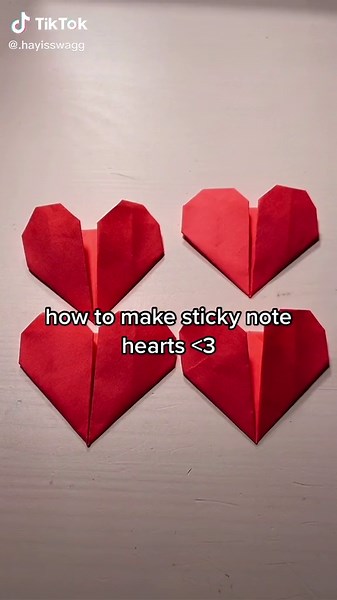 Heart-shaped Sticky Note Origami Tutorial