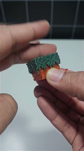 3D Printed Grass Block Clicky Fidget Keychain #3dprinting #fidgettoys